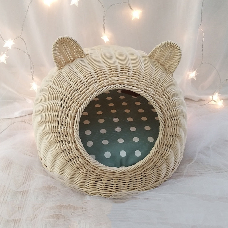 Arena para gatos de ratán
